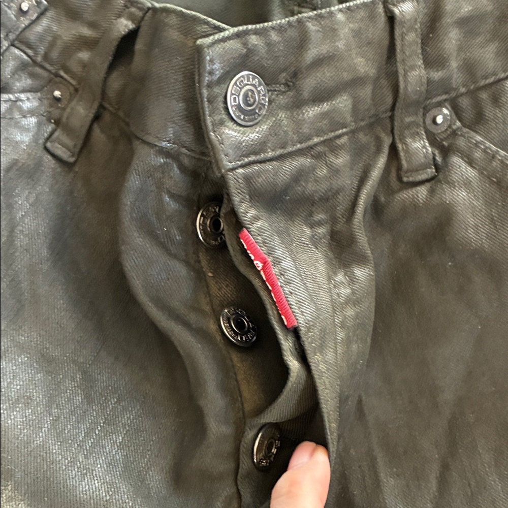 DSQUARED metallic olive green Jean | 34x33 - Picture 8 of 9